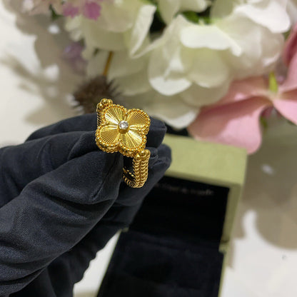 [LUCKY LOVE]CLOVER RIVERSIBLE RING GOLD COLLECTION