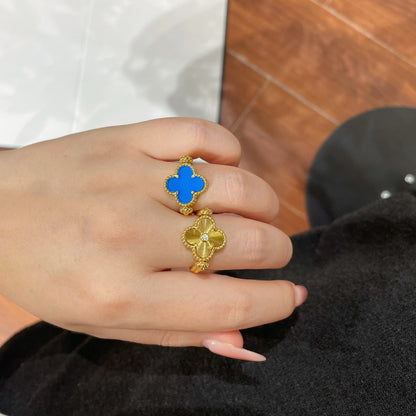 [LUCKY LOVE]CLOVER RIVERSIBLE RING GOLD COLLECTION