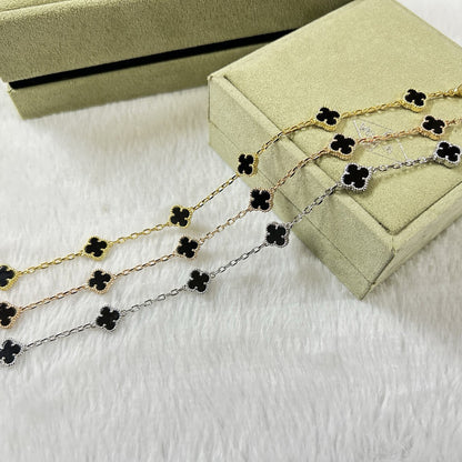 [LUCKY LOVE]CLOVER 6 MOTIF  ONYXS BRACELET