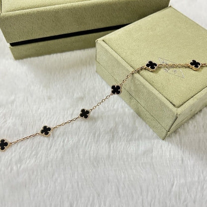 [LUCKY LOVE]CLOVER 6 MOTIF  ONYXS BRACELET