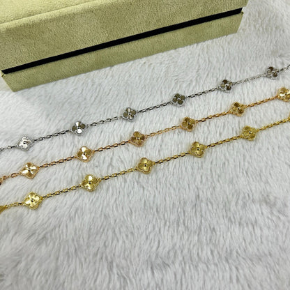 [LUCKY LOVE]CLOVER 6 MOTIF DIAMOND BRACELET