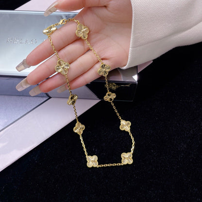 [LUCKY LOVE]CLOVER 10 MOTIFS LASER NECKLACE