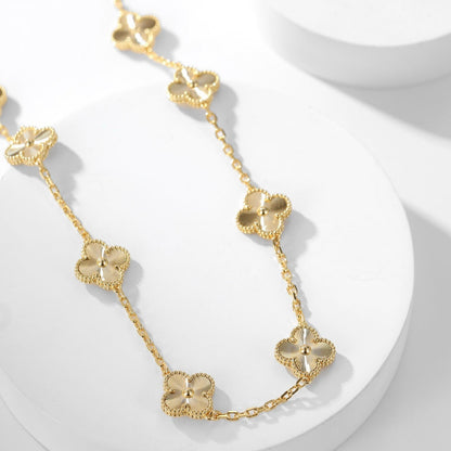 [LUCKY LOVE]CLOVER 10 MOTIFS LASER NECKLACE