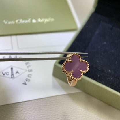 [LUCKY LOVE]CLOVER  PURPLE VIOLET RING