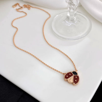 [LUCKY LOVE]LUCKY  CARNELIANS LADYBUG NECKLACE