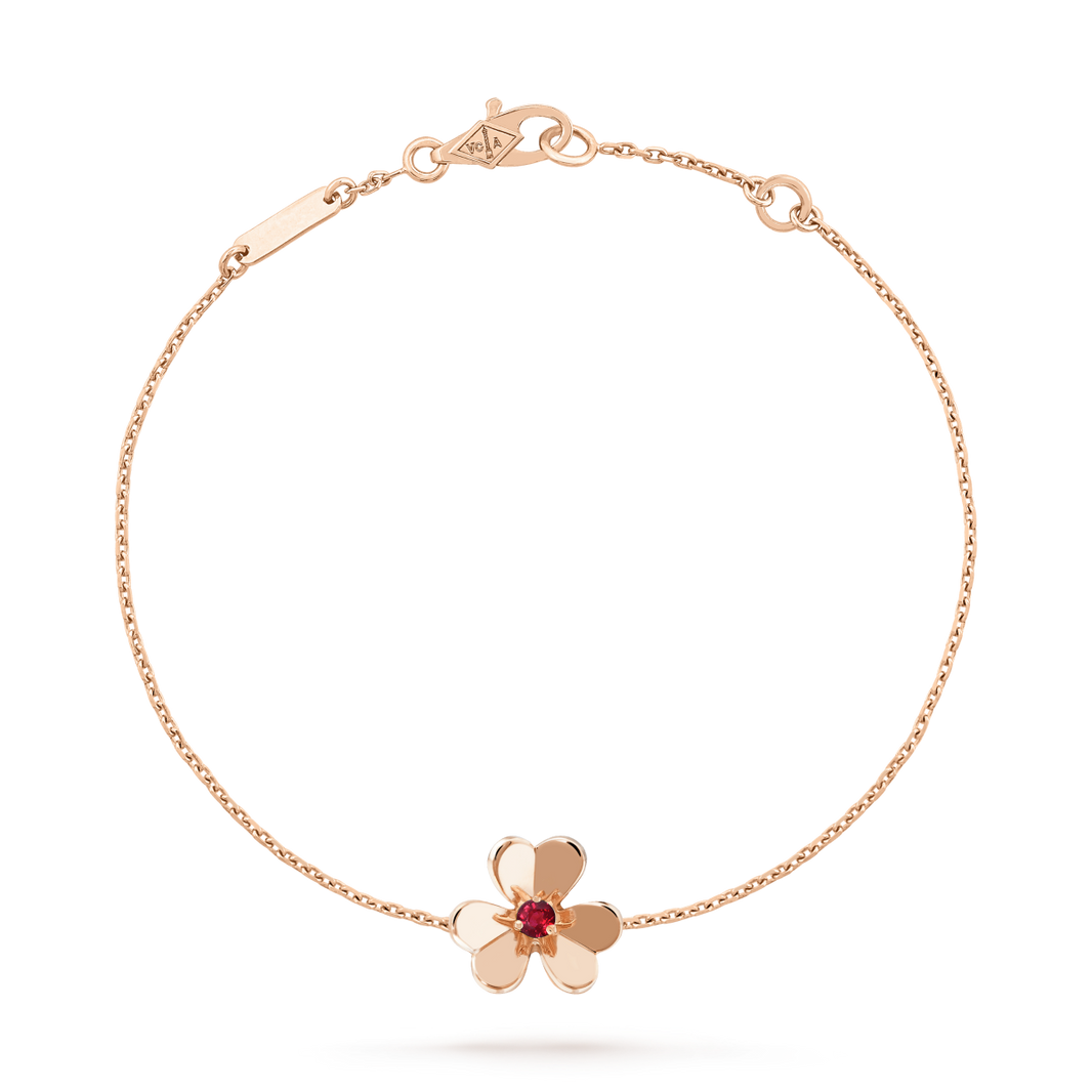 [LUCKY LOVE]FRIVOLE GOLD FLOWER PINK MALACHITE BRACELET