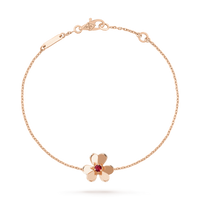 [LUCKY LOVE]FRIVOLE GOLD FLOWER PINK MALACHITE BRACELET