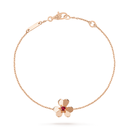 [LUCKY LOVE]FRIVOLE GOLD FLOWER PINK MALACHITE BRACELET