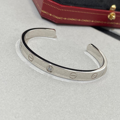 [LUCKY LOVE]LOVE BRACELET 6.1MM 1 DIAMOND OPEN CUFF