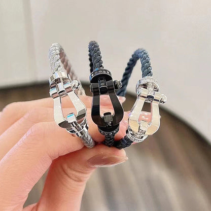 [LUCKY LOVE]FORCE LARGE HORSESHOE FULL DIAMOND BRACELET ROSE GOLD