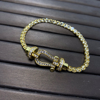 [LUCKY LOVE]FORCE  HORSESHOE  DIAMOND TENNIS BRACELET