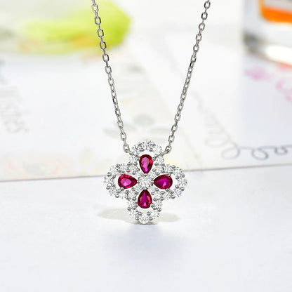 [LUCKY LOVE]LOOP NECKLACE FULL MOTIF DIAMOND 16MM MULTIPLE COLORS