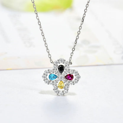 [LUCKY LOVE]LOOP NECKLACE FULL MOTIF DIAMOND 16MM MULTIPLE COLORS
