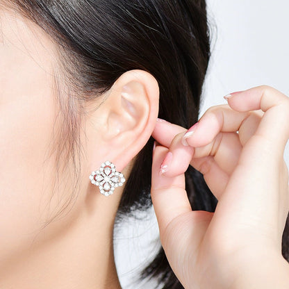 [LUCKY LOVE]LOOP EARRINGS FULL MOTIF DIAMOND 16MM