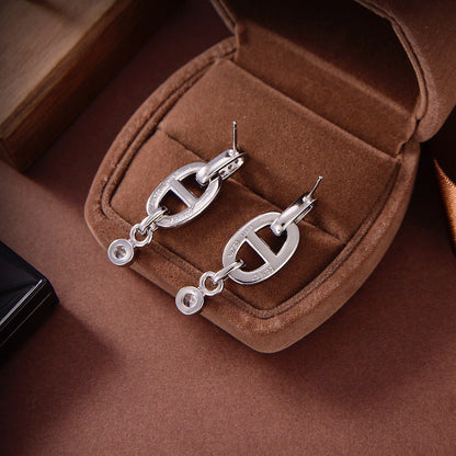 [LUCKY LOVE]HM CHAINE DIAMOND EARRINGS