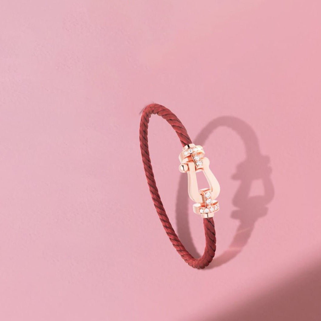 [LUCKY LOVE]FORCE 10 HALF DIAMOND PINK GOLD RED CORDERI LARGE AND MEDIUM MODEL