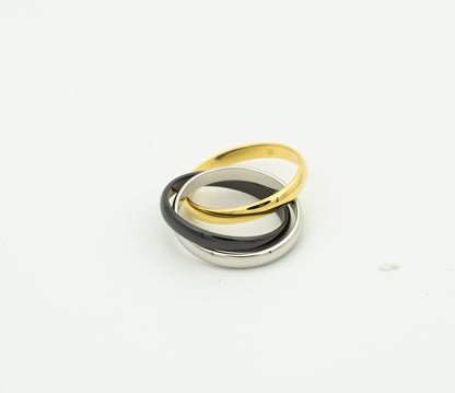 [LUCKY LOVE]TRINITY RING BLACK GOLD SILVER