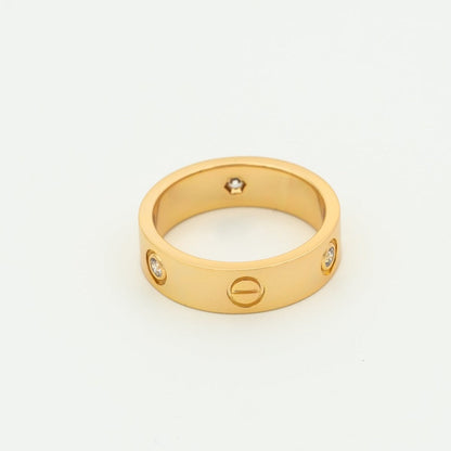 [LUCKY LOVE]LOVE RING 5.5MM 3 DIAMONDS PINK GOLD