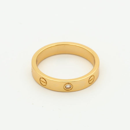 [LUCKY LOVE]LOVE RING 4MM 1 DIAMOND PINK GOLD