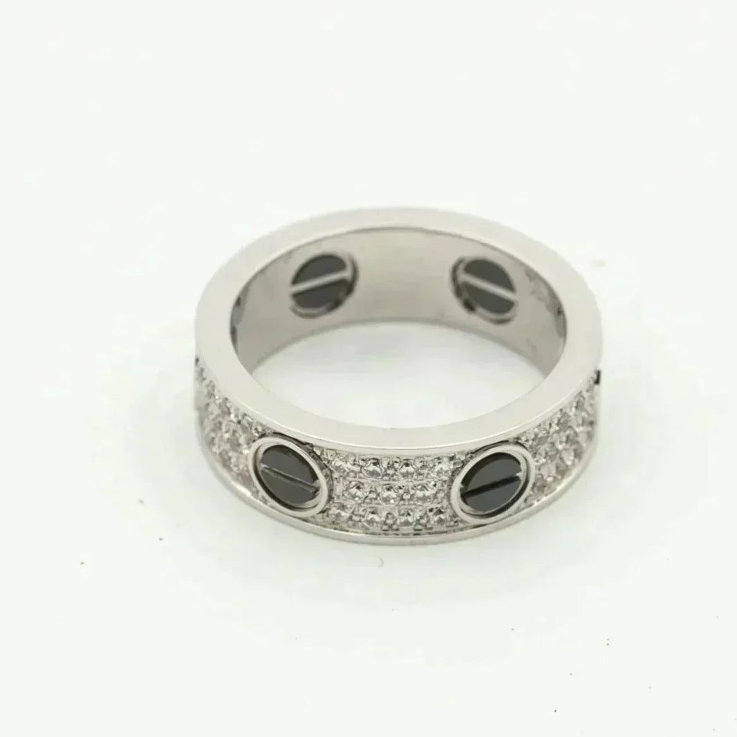 [LUCKY LOVE]LOVE RING 5.5MM DIAMONDS PAVED CERAMIC