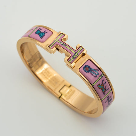 [LUCKY LOVE]H PINK GOLD BRACELET PINK CERAMIC