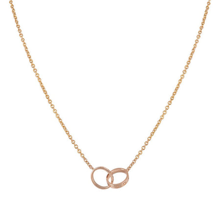 [LUCKY LOVE]LOVE NECKLACE DOUBLE RING PINK GOLD