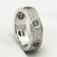 [LUCKY LOVE]LOVE RING 5.5MM DIAMONDS PAVED CERAMIC