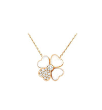 [LUCKY LOVE]CLOVER MOP DIAMOND ROSE GOLD NECKLACE