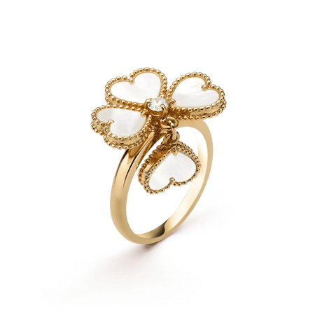 [LUCKY LOVE]SWEET CLOVER WHITE MOP RING