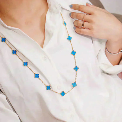 [LUCKY LOVE]CLOVER 20 MOTIFS TURQUOISE GOLD