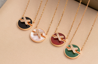 [LUCKY LOVE]JEUX DE PINK GOLD DIAMOND NECKLACE