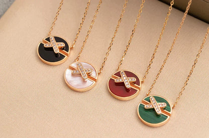 [LUCKY LOVE]JEUX DE ROSE GOLD DIAMOND NECKLACE