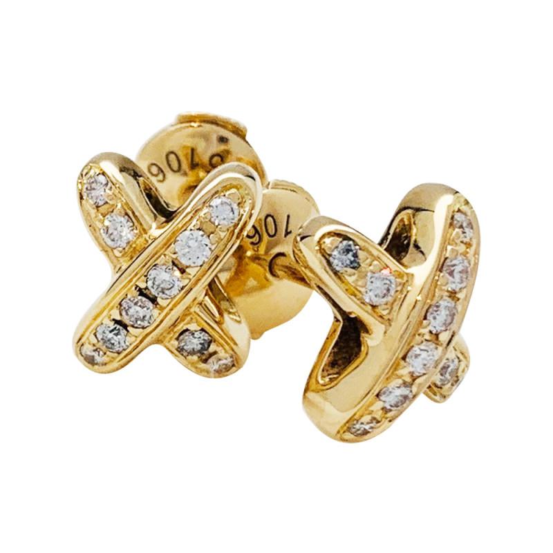 [LUCKY LOVE]JEUX DE GOLD DIAMOND EARRINGS