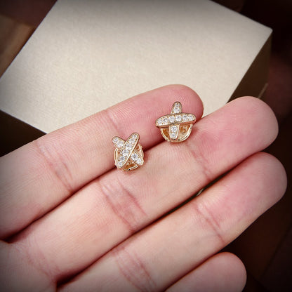 [LUCKY LOVE]JEUX DE GOLD DIAMOND EARRINGS