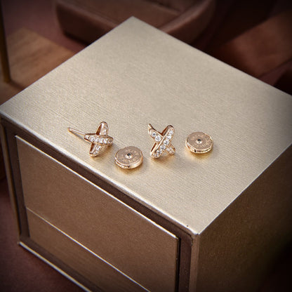 [LUCKY LOVE]JEUX DE GOLD DIAMOND EARRINGS