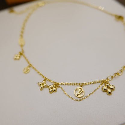 [LUCKY LOVE]BLOOMING SUPPLE NECKLACE BRASS
