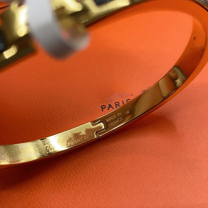 [LUCKY LOVE]CLASSIC HM CLIC BLACK 8MM ENAMEL BRACELET