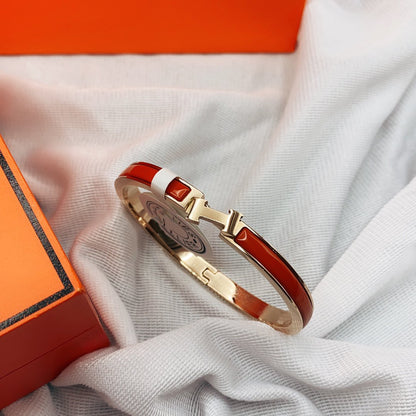 [LUCKY LOVE]CLASSIC HM CLIC RED 8MM ENAMEL BRACELET