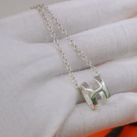 [LUCKY LOVE]HM NECKLACE H LETTER OVAL SERIES