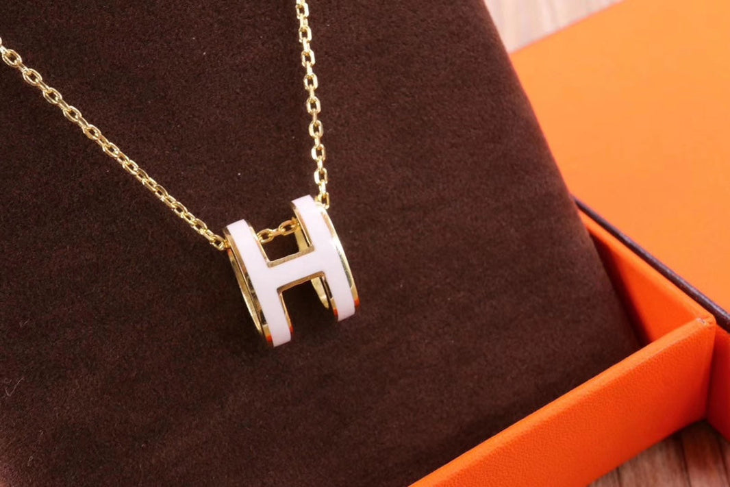 [LUCKY LOVE]HM CLIC YELLOW ENAMEL GOLD NECKLACE