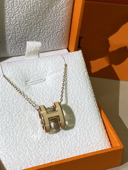 [LUCKY LOVE]HM CLIC YELLOW ENAMEL GOLD NECKLACE