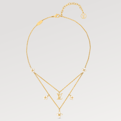 [LUCKY LOVE]FLOWERGRAM GOLD MOP DOUBLE ROW NECKLACE