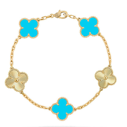 [LUCKY LOVE]CLOVER LASER GOLD BRACELET COLLECTION,5 MOTIFS