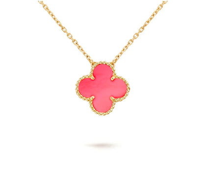 [LUCKY LOVE]CLOVER 15MM SINGLE FLOWER NECKLACE COLLECTION