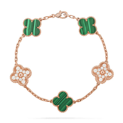 [LUCKY LOVE]CLOVER DIAMOND ROSE GOLD BRACELET COLLECTION,5 MOTIFS