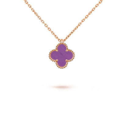 [LUCKY LOVE]CLOVER MINI 9.5MM CARNELIANS NECKLACE COLLECTION