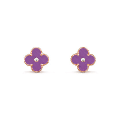 [LUCKY LOVE]CLOVER  15MM DIAMOND EARRINGS COLLECTION