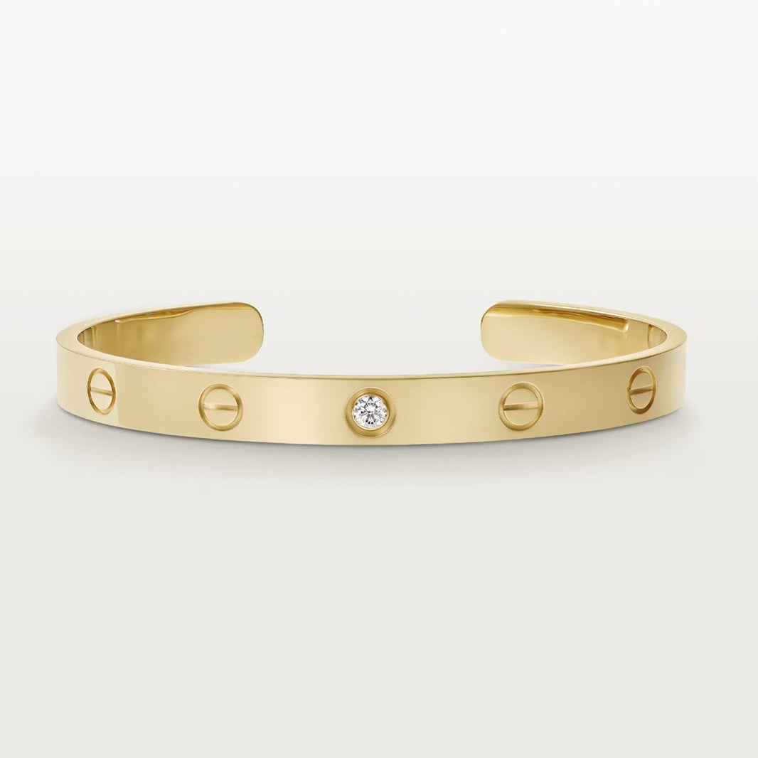 [LUCKY LOVE]LOVE BRACELET 6.1MM 1 DIAMOND OPEN CUFF
