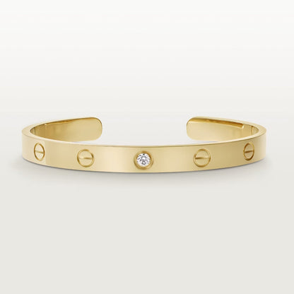 [LUCKY LOVE]LOVE BRACELET 6.1MM 1 DIAMOND OPEN CUFF