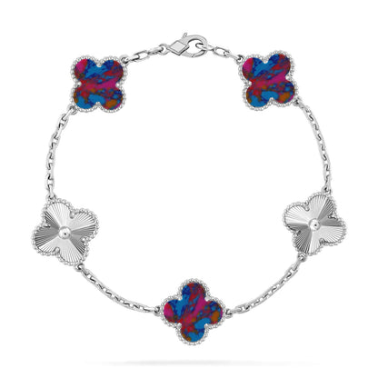 [LUCKY LOVE]CLOVER LASER SILVER BRACELET COLLECTION,5 MOTIFS